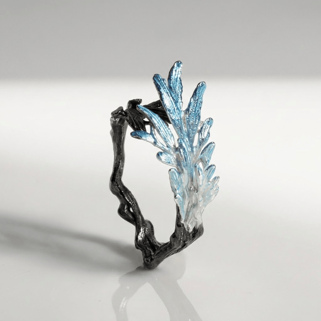 BLUE CRYSTAL WHISPER RING - (ADJUSTABLE) by Harrison & James - ring product image 1