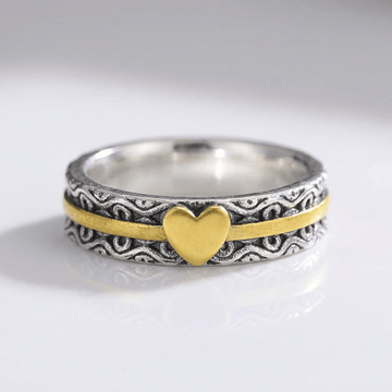 HANDMADE GOLD HEART BAND RING by Harrison & James - ring product image 1