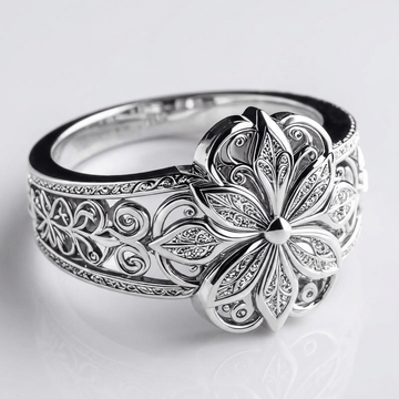 SILVER FLOWER ZIRCONIA RING by Harrison & James - ring product image 1