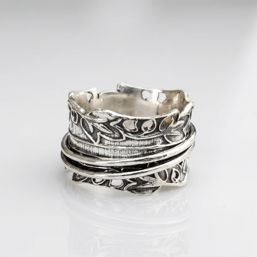 SILVER ZIRCONIA LAYERED RING SET by Harrison & James - ring product image 1