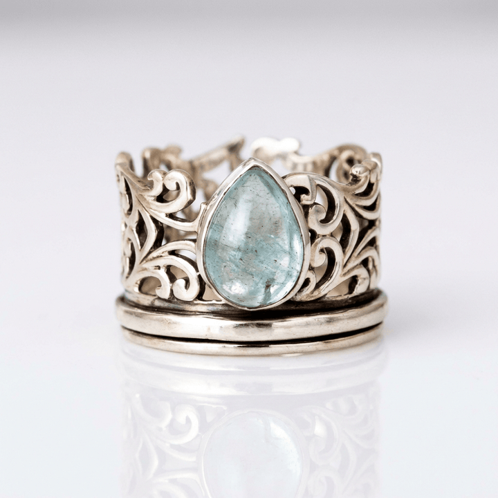 SILVER LABRADORITE VINTAGE RING by Harrison & James - ring product image 1