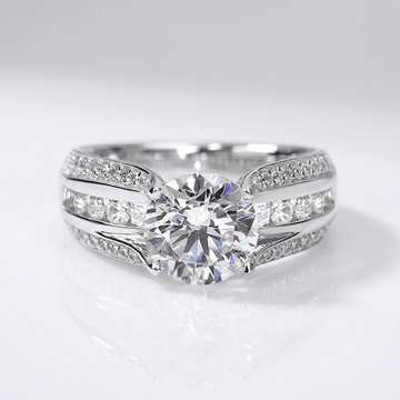 SILVER ROUND DIAMOND PAVE BAND RING by Harrison & James - ring product image 1