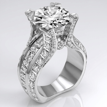 SILVER DIAMOND GLAMOUR RING by Harrison & James - ring product image 1