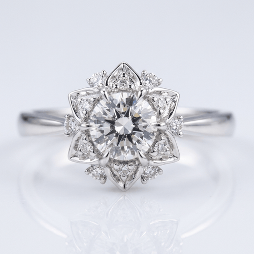 SILVER ZIRCONIA LOTUS LIGHT RING by Harrison & James - ring product image 1