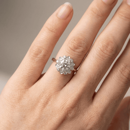 SILVER ZIRCONIA LOTUS LIGHT RING by Harrison & James - ring product image 2