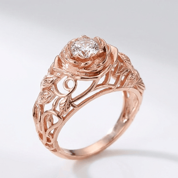 ZIRCONIA ROSE CARVED VINTAGE RING by Harrison & James - ring product image 1