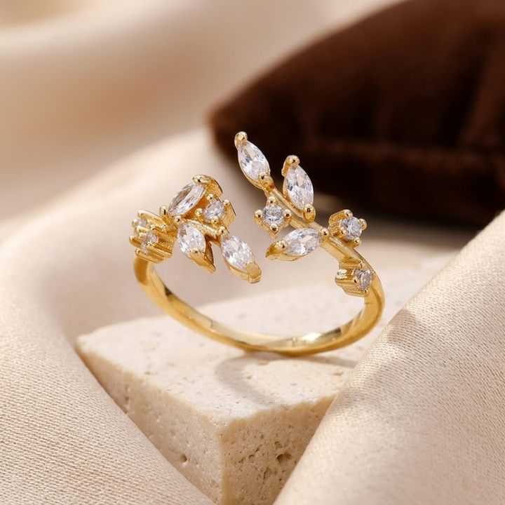 Gold Open Leaf Ring by Harrison & James - ring product image 1