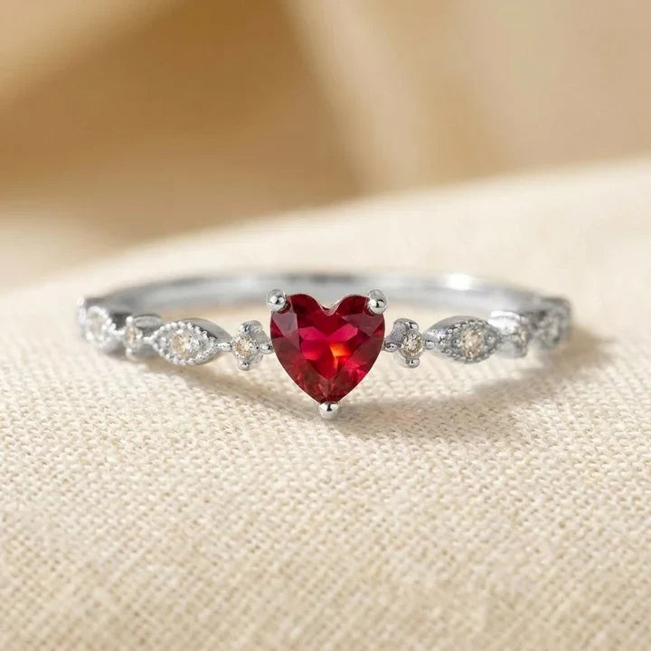Gold Ruby Heart Ring by Harrison & James - ring product image 3