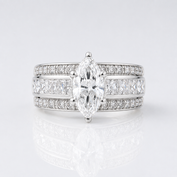 MARQUISE CRYSTAL WIDE BAND RING by Harrison & James - ring product image 1
