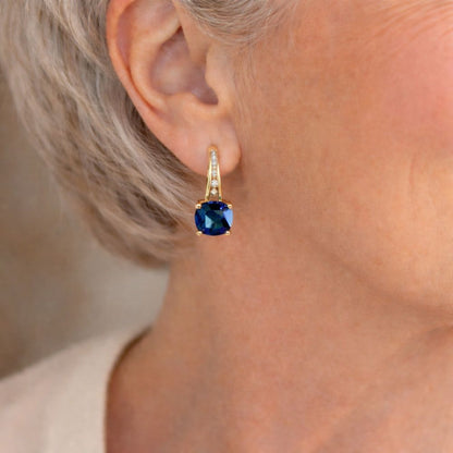 Mystic Sapphire Stone Hoop Earrings by Harrison & James - earrings product image 2