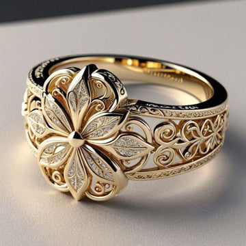 Flower Zirconia Exotic Gold Ring by Harrison & James - ring product image 1