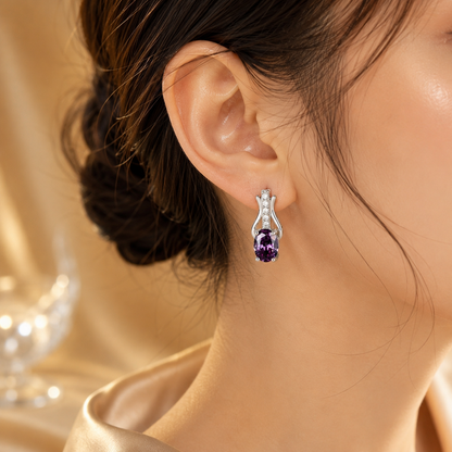Silver Amethyst Drop Earrings by Harrison & James - earrings product image 2