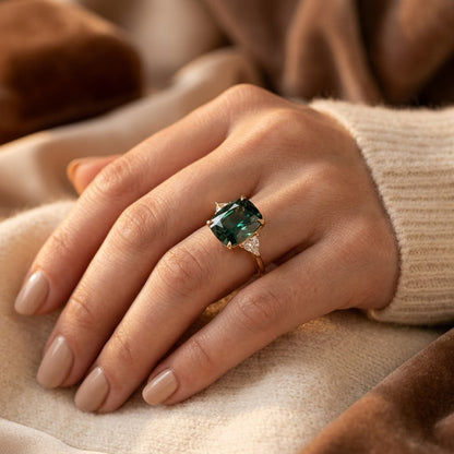 Gold Emerald Solitaire Ring by Harrison & James - ring product image 2