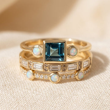 Gold Stacked Geometric Ring Set by Harrison & James - ring product image 1