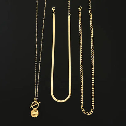 Savira Textured Coin Layered Necklace | Gold by Harrison & James - necklace product image 4
