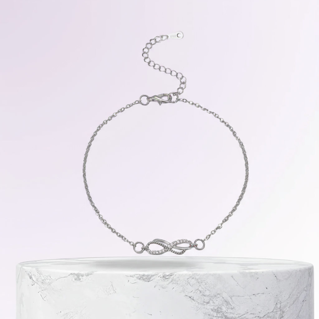 Dana | Delicate Charm Infinity | Silver Anklet by Harrison & James - anklet product image 1