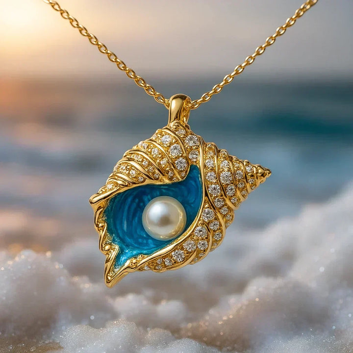 Radiant Pearl Seashell Necklace | Gold by Harrison & James - necklace product image 1