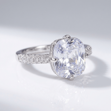 OVAL ZIRCONIA WHITE GOLD ELEGANT RING by Harrison & James - ring product image 1