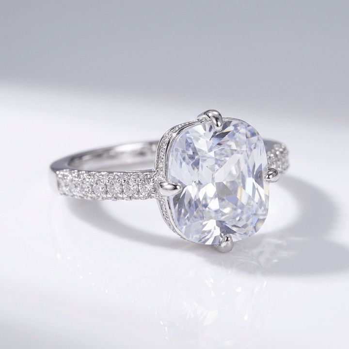 OVAL ZIRCONIA WHITE GOLD ELEGANT RING by Harrison & James - ring product image 1