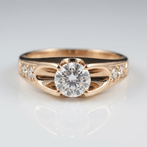 CLASSIC ROSE GOLD ZIRCONIA SOLITAIRE RING by Harrison & James - ring product image 1