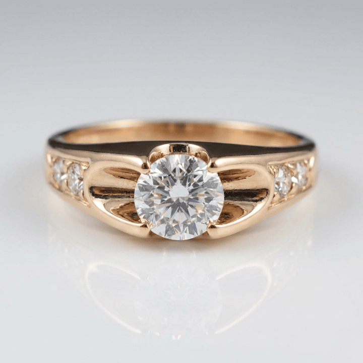 CLASSIC ROSE GOLD ZIRCONIA SOLITAIRE RING by Harrison & James - ring product image 1