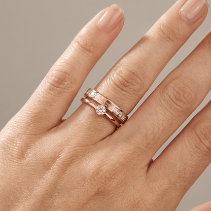 LOVE FOREVER ROSE GOLD DOUBLE BAND RING by Harrison & James - ring product image 2
