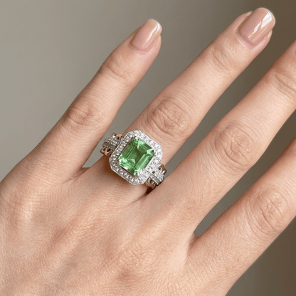 EMERALD HALO RING by Harrison & James - ring product image 2